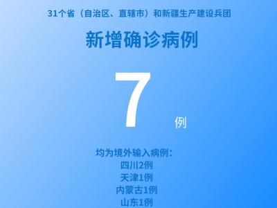 國家衛(wèi)健委：5月4日新增新冠肺炎確診病例7例均為境外輸入病例