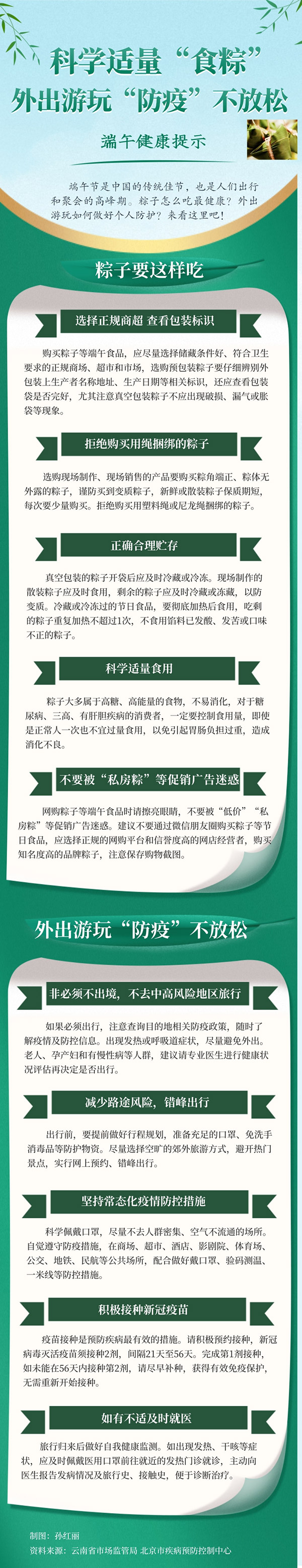 端午健康提示：科學(xué)適量“食粽”外出游玩?zhèn)€人“防疫”要做好