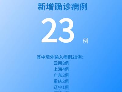 國家衛(wèi)健委：7月5日新增新冠肺炎確診病例23例其中本土病例3例