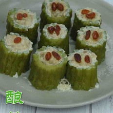 減肥餐～苦瓜釀肉的做法-咸鮮味蒸菜譜