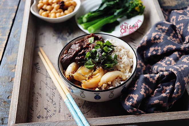 鮮鮑魚牛肉飯的做法-咸鮮味煮菜譜