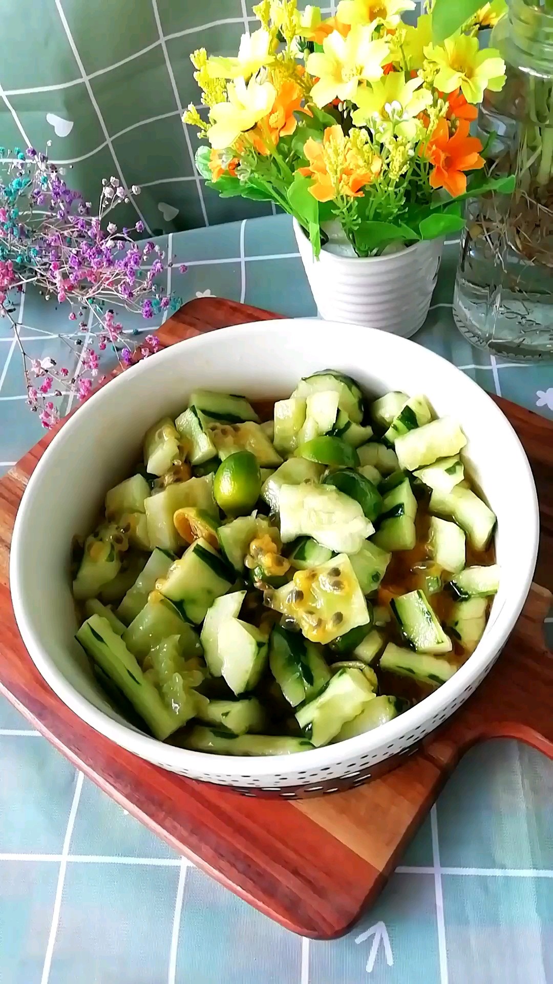 百香果青檸拌黃瓜的做法-咸鮮味拌菜譜